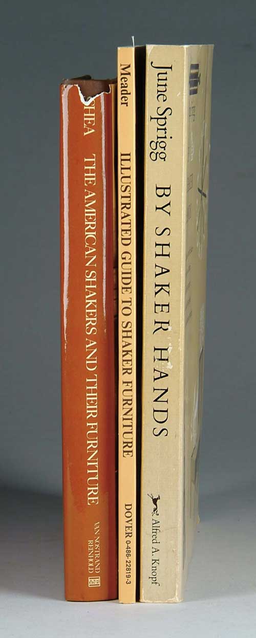 Appraisal: THREE BOOKS CONCERNING SHAKER ITEMS By Shaker Hands by June