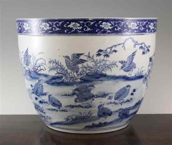 Appraisal: A Chinese blue and white jardiniere late th early th