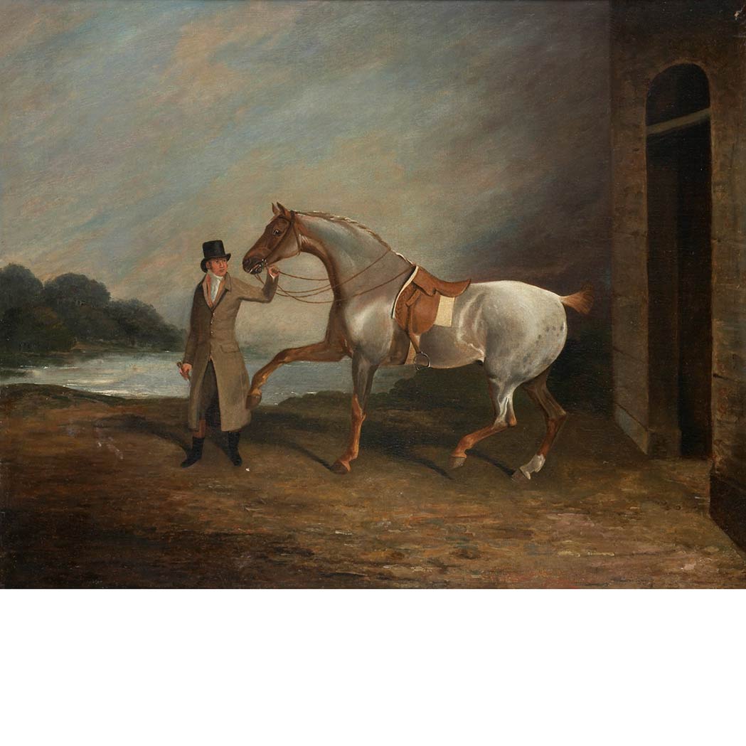 Appraisal: Edwin Cooper British - A Gentleman with a Hunter beside