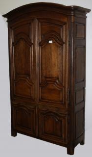 Appraisal: th c French fruitwood and oak curve armoire having two