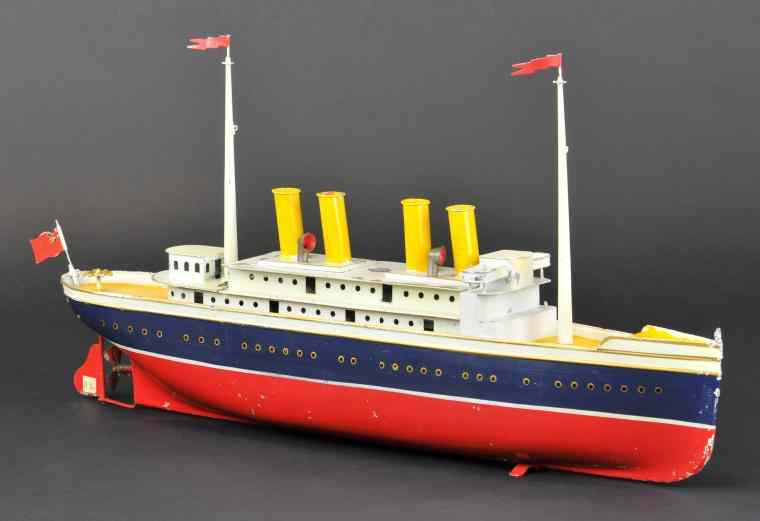 Appraisal: BING STEAM POWERED LINER Germany c hand painted this Series