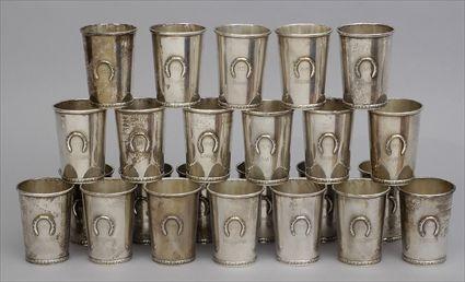 Appraisal: TWENTY-THREE AMERICAN SILVER OFFICIAL KENTUCKY DERBY MINT JULEP CUPS BWK