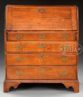 Appraisal: CHIPPENDALE MAPLE SLANT LID DESK Second half th century New