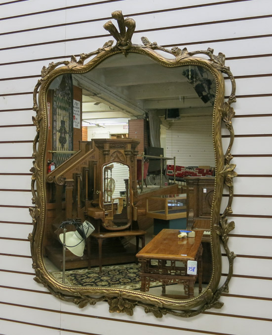 Appraisal: LARGE WALL MIRROR American c s the berry and vine