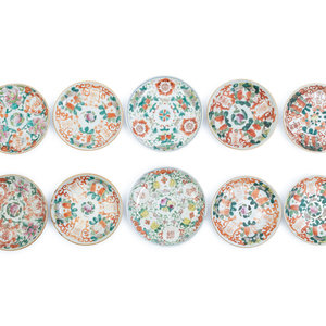 Appraisal: Ten Chinese Famille Rose Porcelain Dishes TH- TH CENTURY comprising