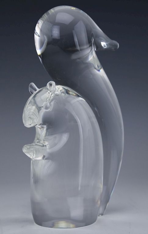 Appraisal: Steuben Crystal American Art Glass Squirrel SIGNED Steuben crystal squirrel