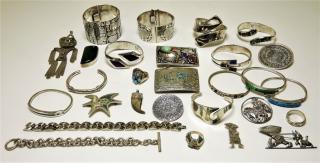 Appraisal: Group of Various Mexican Sterling Silver Articles MEXICO TH CENTURY