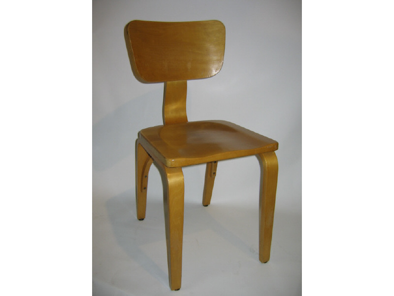 Appraisal: THONET PAIR OF BLOND SIDE CHAIRS with molded seats the