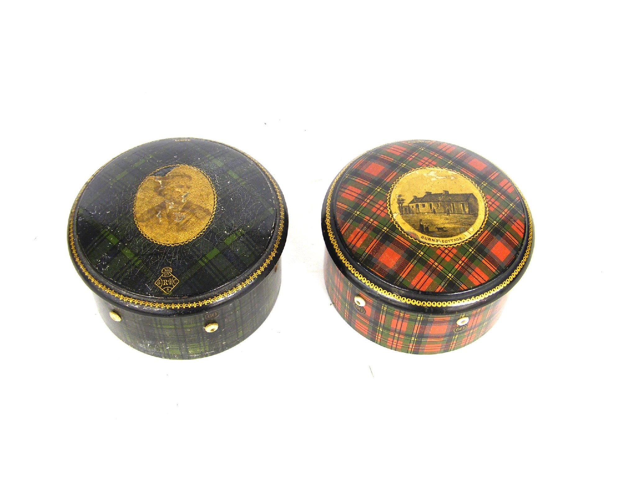 Appraisal: Tartan ware - Prince Charlie pattern Clark Co circular thread