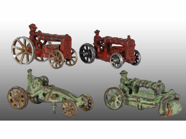 Appraisal: Lot of Cast Iron Toys Description Two small red tractors