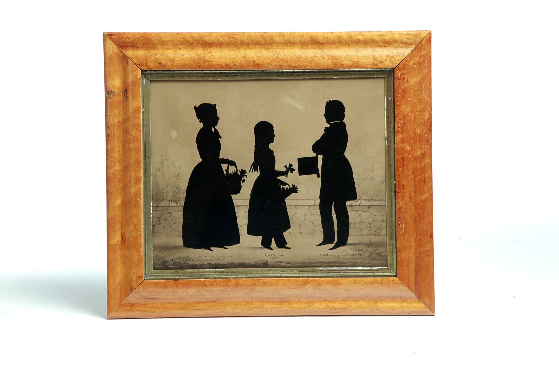 Appraisal: FAMILY SILHOUETTES BY AUGUSTE EDOUART FRANCE - Signed and dated