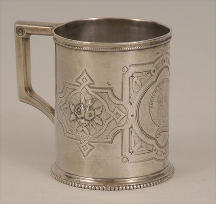 Appraisal: Gorham Silver Mug Engraved United We Stand Divided We Fall