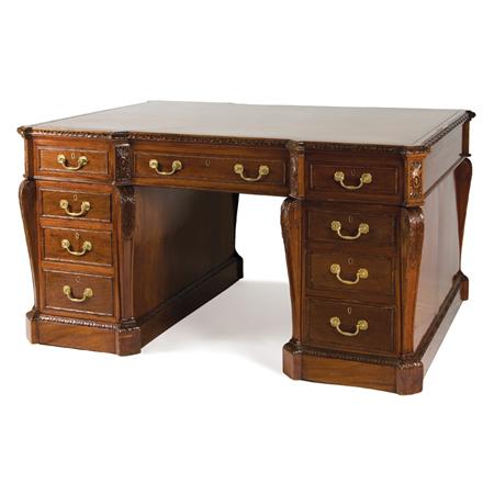 Appraisal: George III Style Mahogany Pedestal Desk Estimate -