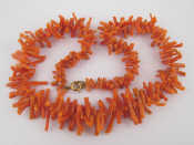 Appraisal: A branch coral necklace approx length cm