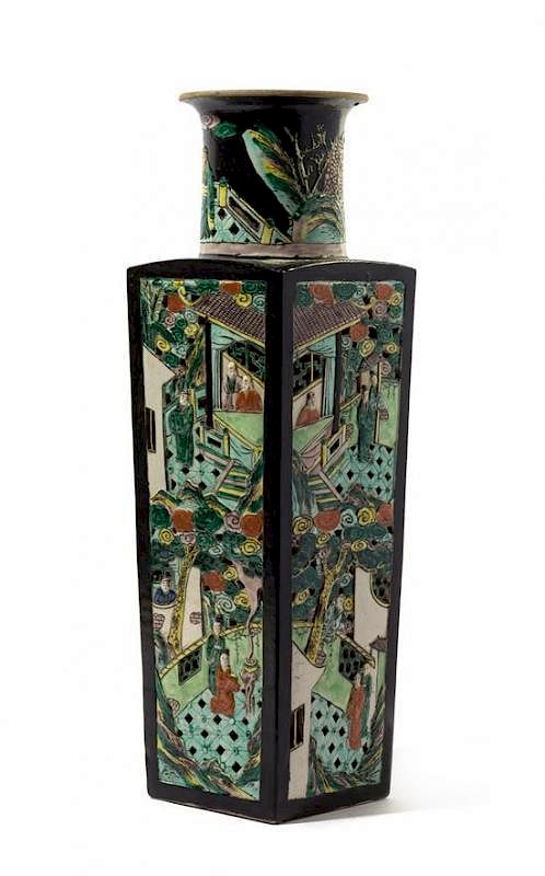 Appraisal: A Famille Verte Porcelain Vase Height inches A Famille Verte