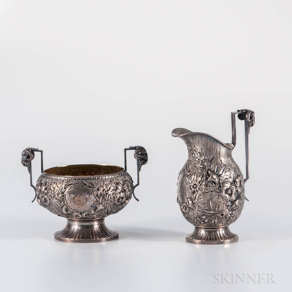 Appraisal: Tiffany Co Sterling Silver Creamer and Sugar Tiffany Co Sterling