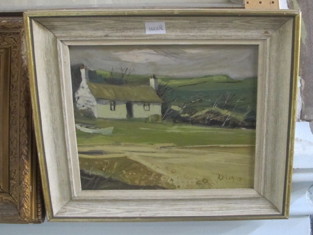 Appraisal: ROBERT KELSEY Oil on board 'Shire Cottage' signed and dated