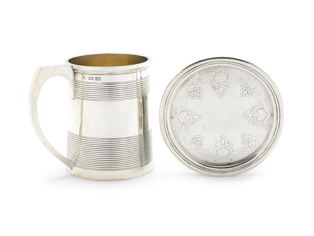 Appraisal: A Victorian silver 'glass bottom' mug by George Fox London