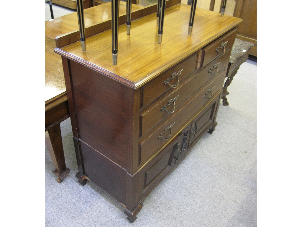 Appraisal: Art Nouveau mahogany linen chest