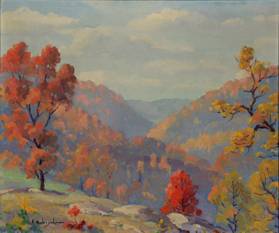 Appraisal: Frank B Nuderscher American - Autumn Landscape Signed F Nuderscher