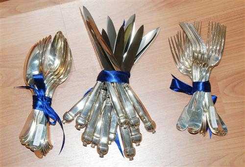 Appraisal: DESSERT CUTLERY France th century Maker's mark A F Forks