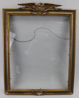 Appraisal: Antique American Carved Frame w Eagle carved on the top