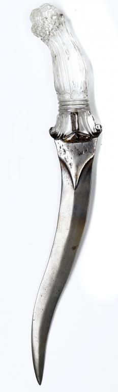 Appraisal: AN INDIAN DAGGER KHANJARLI with watered blade in associated Mughal