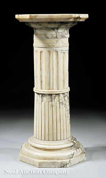 Appraisal: An Italian White Marble Pedestal th c in the Classical