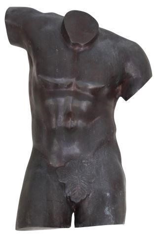 Appraisal: Cast bronze torso of a Satyr signed C Valton possibly