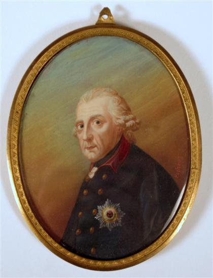 Appraisal: Continental portrait miniature on Ivoryfredrich the great