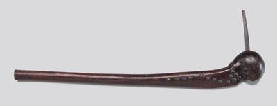 Appraisal: Native American club wooden shaft with brass tack decoration head