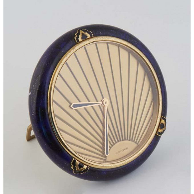 Appraisal: Large Cartier Art Deco Style Enamel Easel Desk Clock c