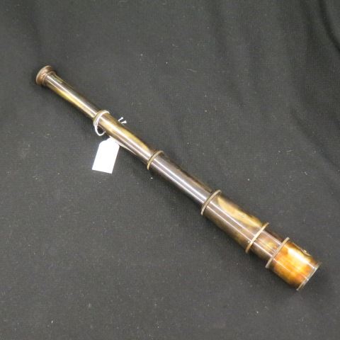 Appraisal: English Brass Telescope Royal Navy style on custom stand open