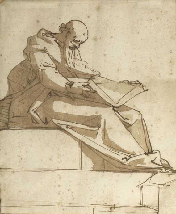 Appraisal: CAMBIASO LUCCA Moneglia - San Lorenzo Monk reading a book