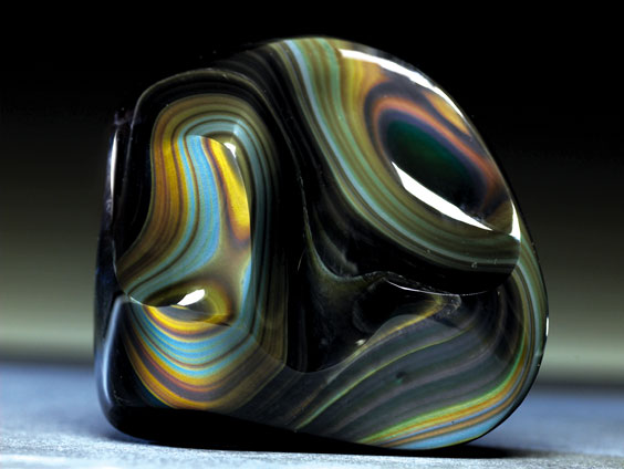 Appraisal: RAINBOW OBSIDIAN Si mostly silicon dioxide Jalisco Mexico Obsidian is