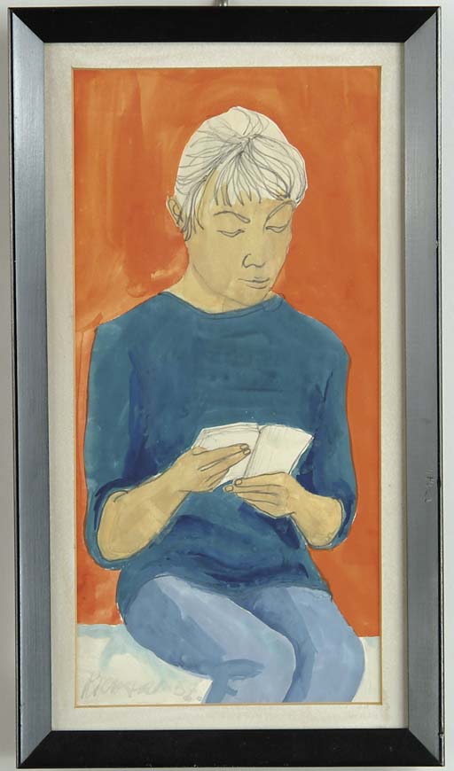 Appraisal: RICHARD American th Century THE BOOK READER Watercolor and graphite