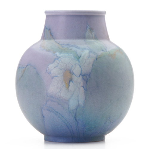 Appraisal: ROOKWOOD Wax Matte bulbous vase by Sallie Coyne with large