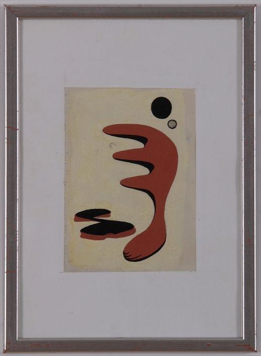 Appraisal: AFTER CALDER THREE PIECES Gouache on paper each approx x