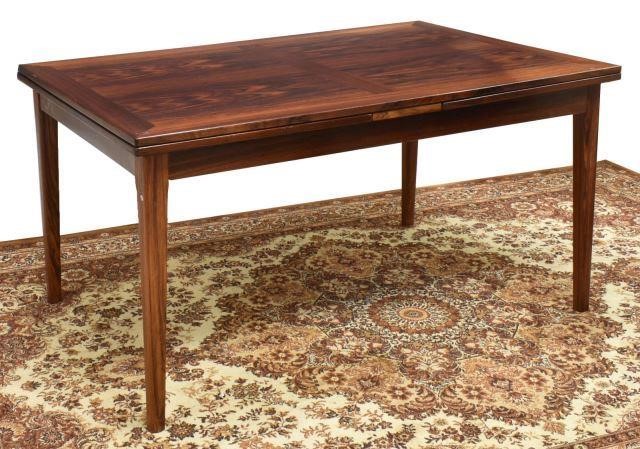 Appraisal: Danish mid-century modern rosewood dining table c s rectangular top