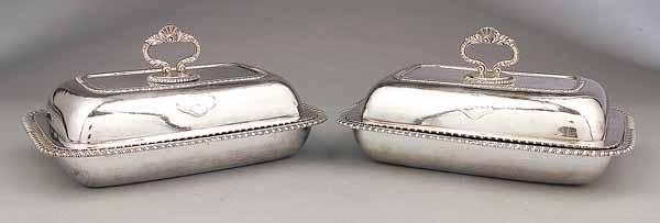 Appraisal: A Pair of George III Sterling Silver Covered Entr e