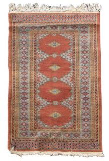 Appraisal: Hand Woven Bokhara Throw Rug ' x ' Wool Pakistan