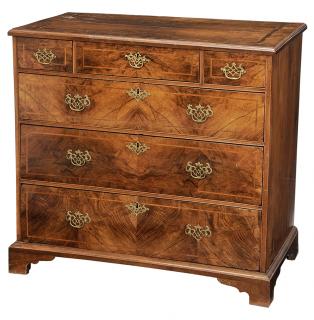 Appraisal: George II Style Walnut British th century bookmatched figured walnut