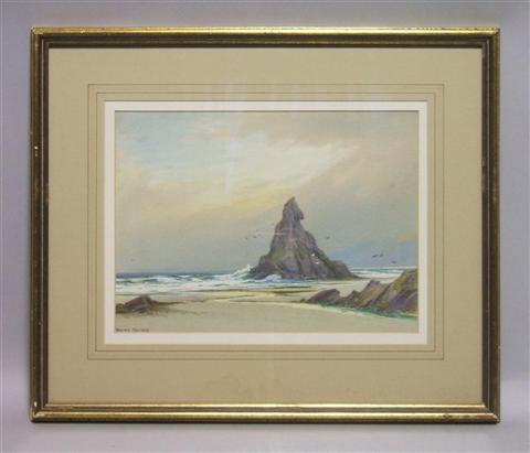 Appraisal: AUBENS SOUTHEY CORNWALL COAST Watercolor and gouache on paper x