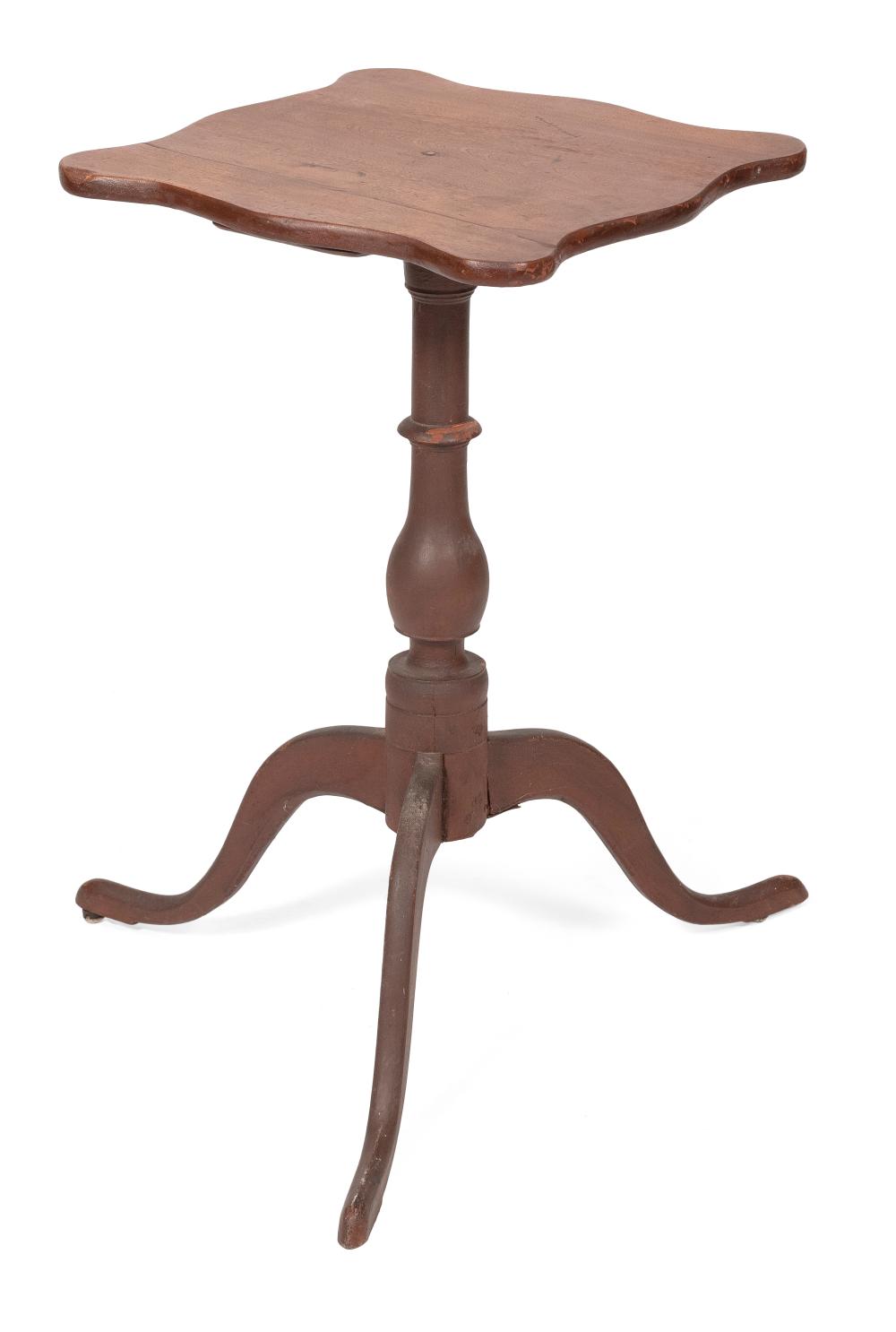 Appraisal: CANDLESTAND NEW ENGLAND EARLY TH CENTURY HEIGHT TOP X CANDLESTAND