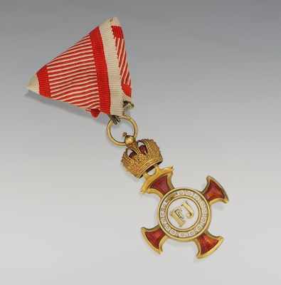 Appraisal: An Austrian Franz-Joseph Merit Cross k yellow gold and enamel