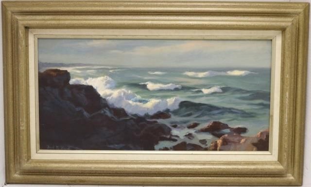 Appraisal: FRED HINES TH C MAINE TWO SIMILAR OILPAINTINGS ON CANVAS