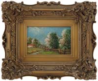 Appraisal: UNSIGNED th th Century SPRINGTIME APPLE TREES Oil on board