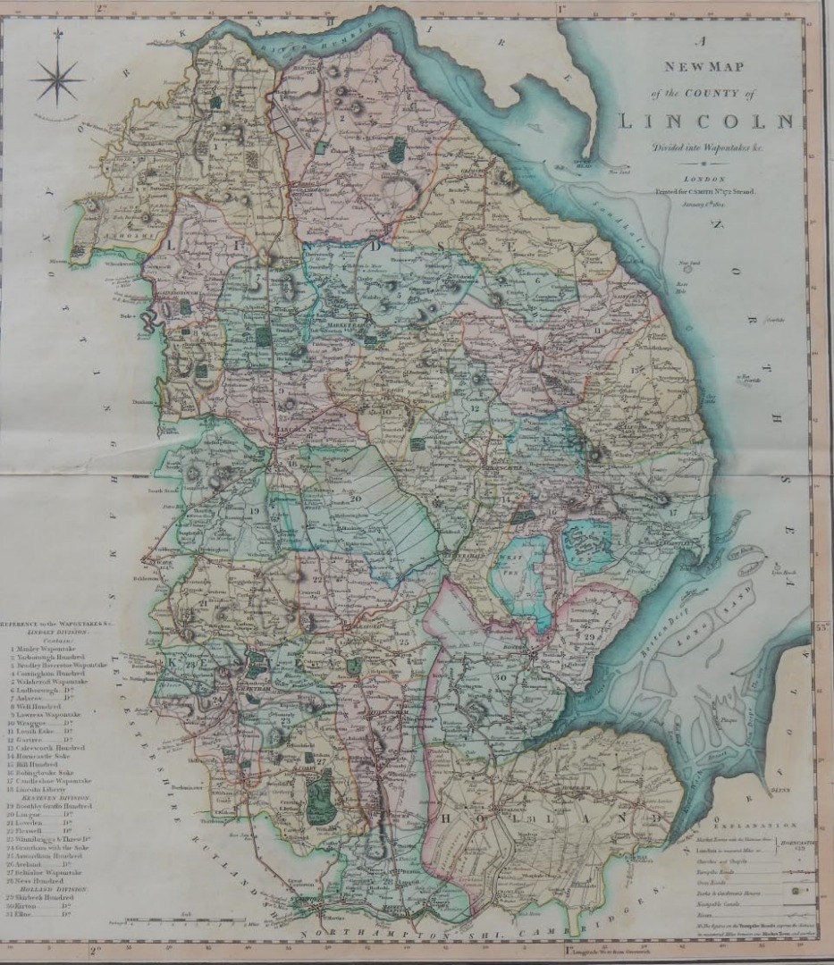 Appraisal: After C Smith Map of Lincolnshire with Spurn Point to