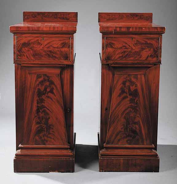 Appraisal: A Pair of Antique Late Regency Pedestal Cabinets each with