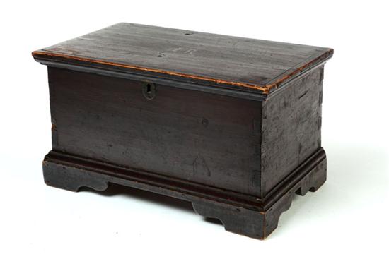 Appraisal: MINIATURE BLANKET CHEST American st half- th century pine Dovetailed